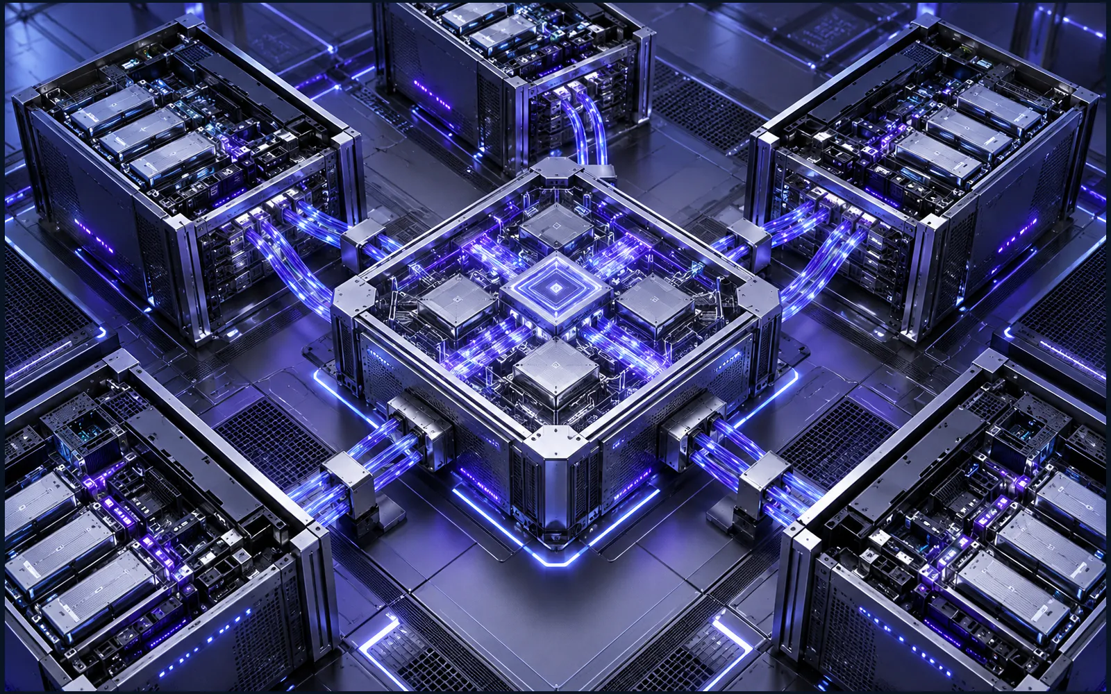 区块链分布式数据库的科技主题配图